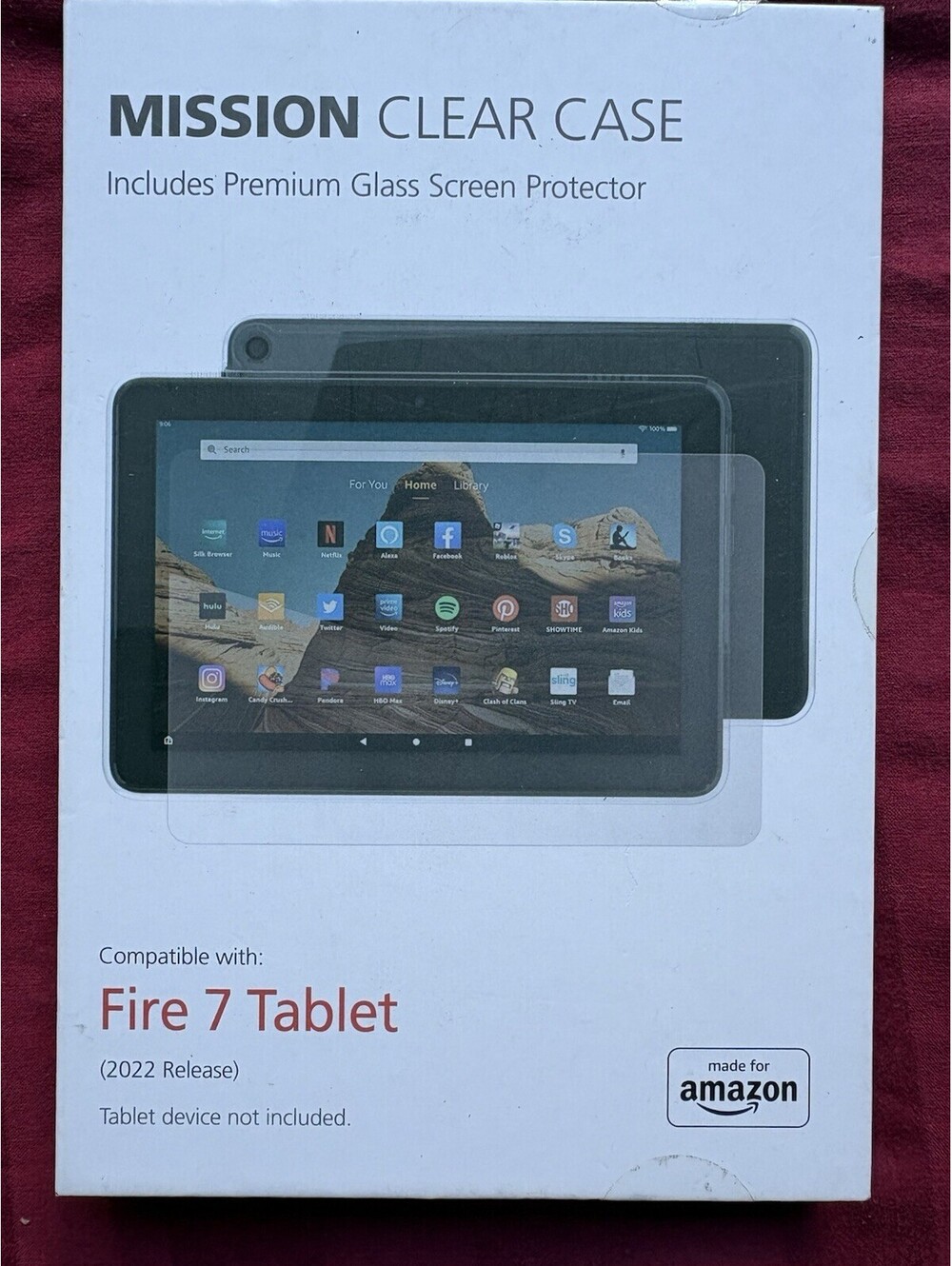 Made for Amazon Case & Glass Screen Protector, for Fire 7 Tablet (2022) 🔥